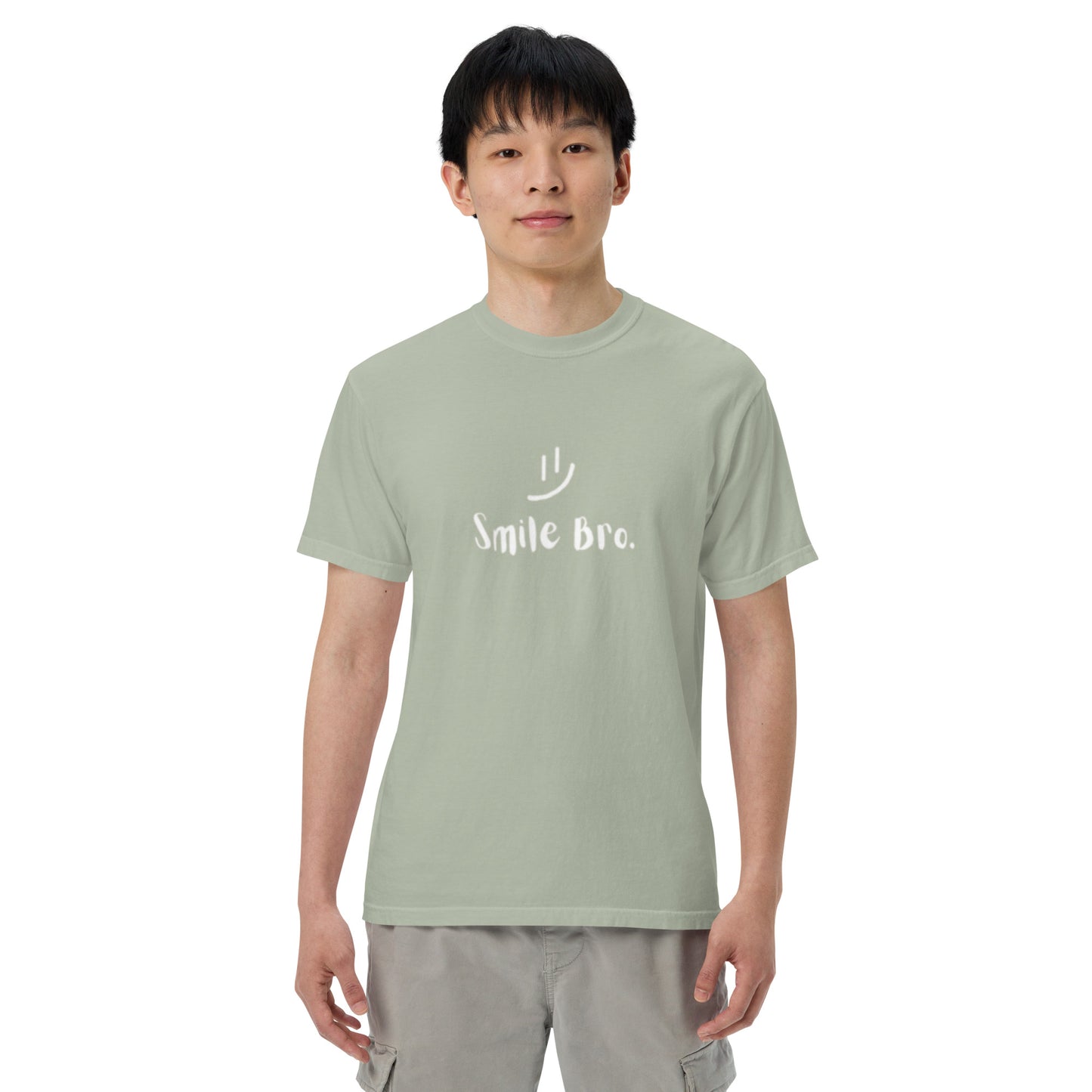 "Smile Bro" Garment-dyed Heavyweight T-Shirt