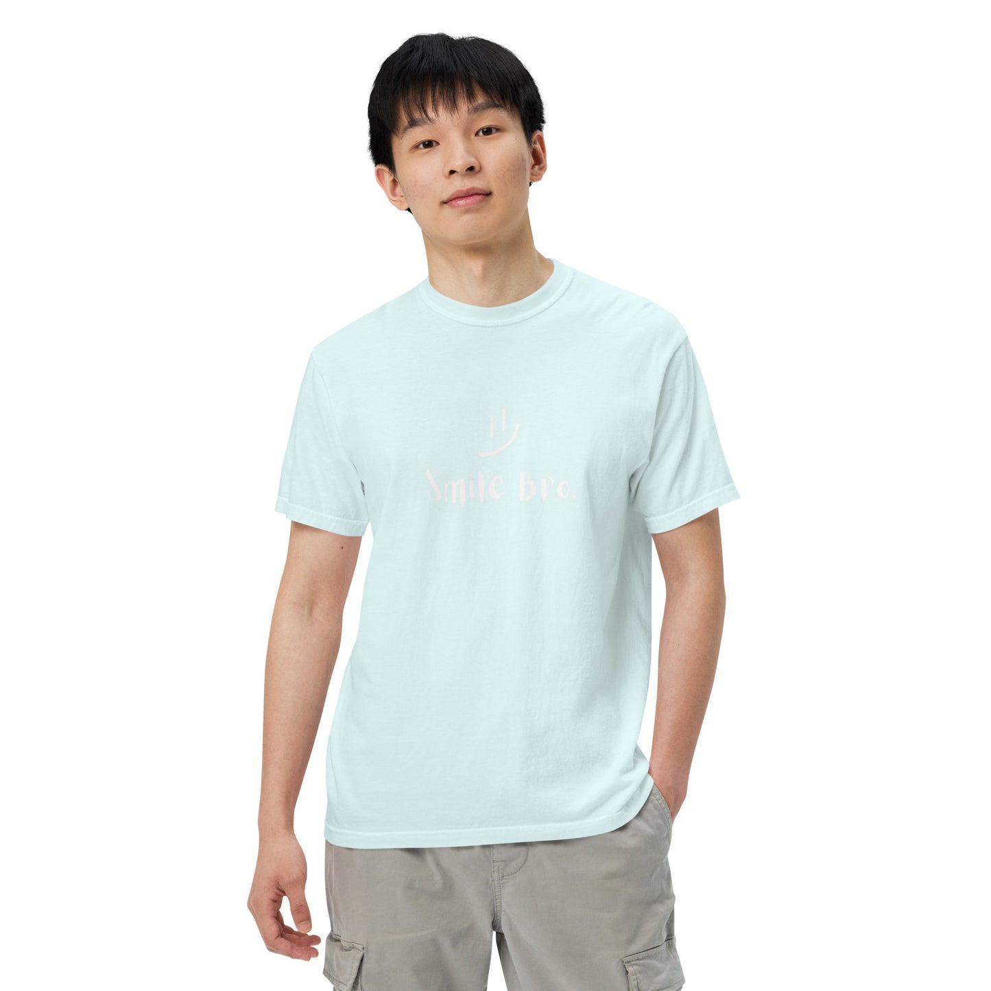 "Smile Bro" Garment-dyed Heavyweight T-Shirt