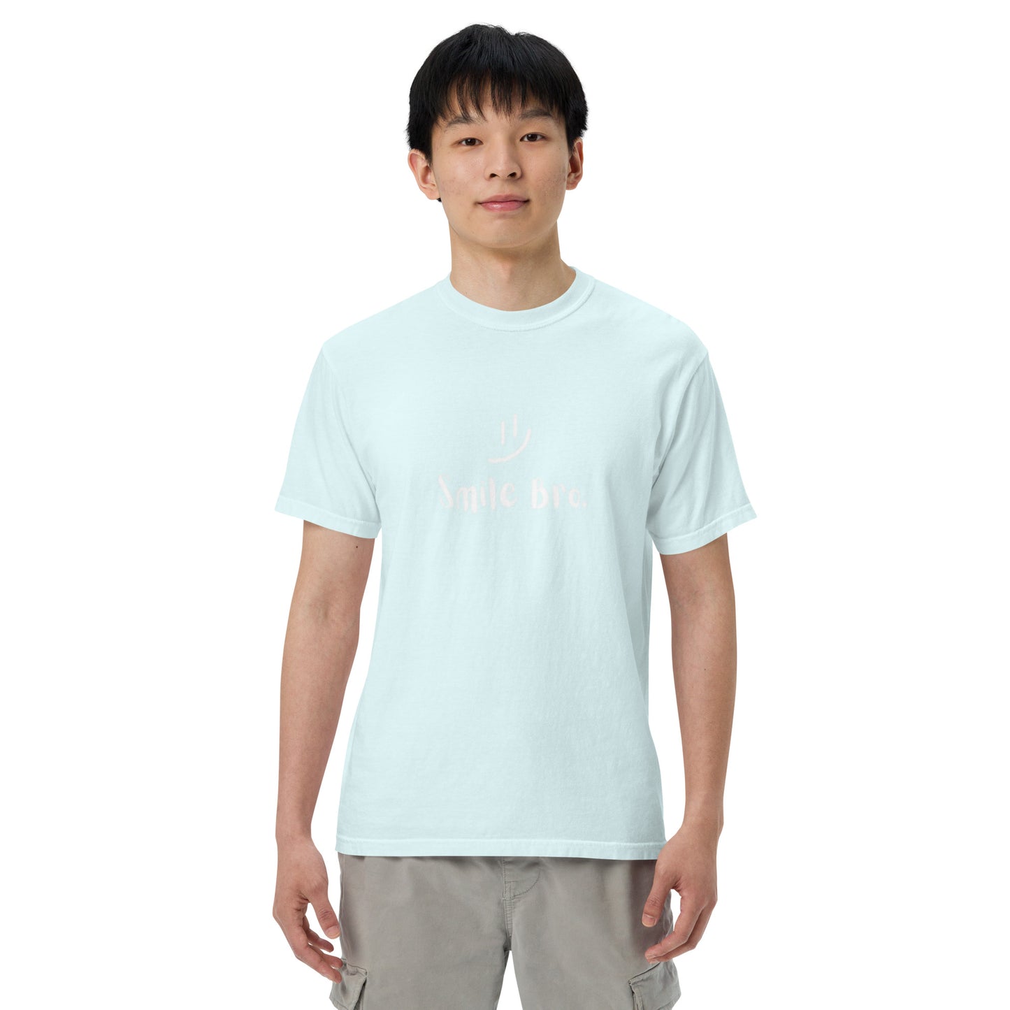 "Smile Bro" Garment-dyed Heavyweight T-Shirt