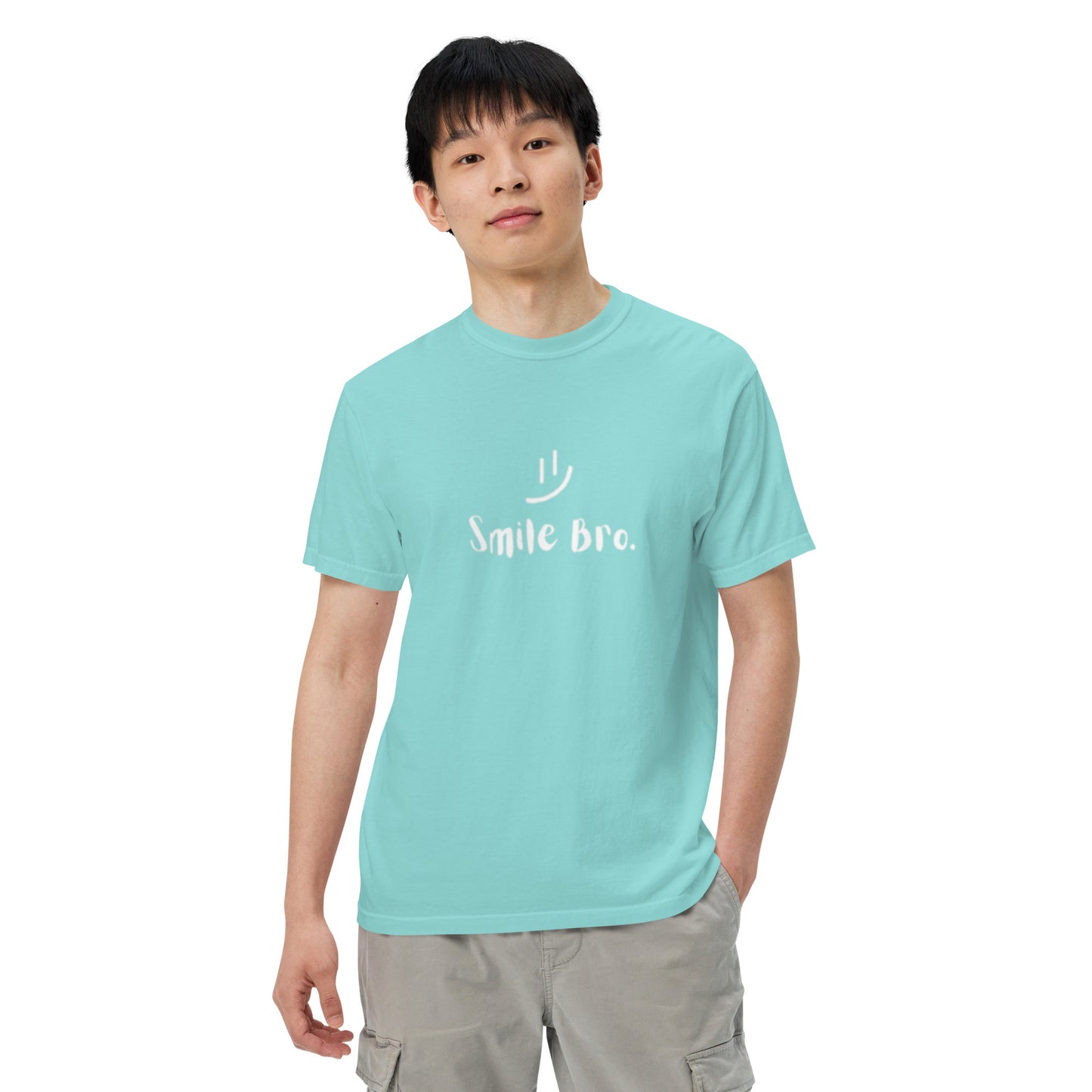 "Smile Bro" Garment-dyed Heavyweight T-Shirt