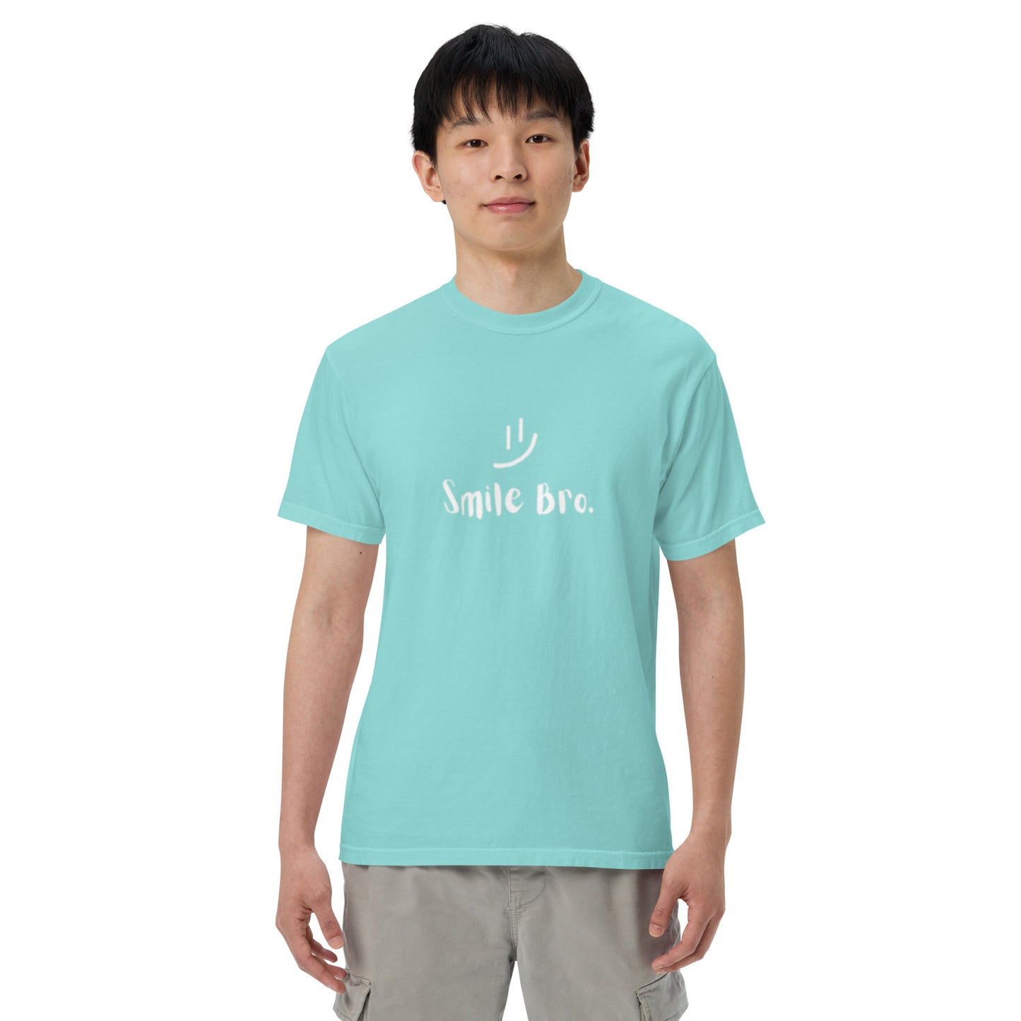 "Smile Bro" Garment-dyed Heavyweight T-Shirt