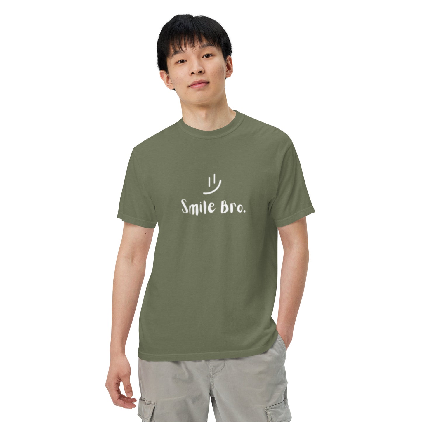 "Smile Bro" Garment-dyed Heavyweight T-Shirt