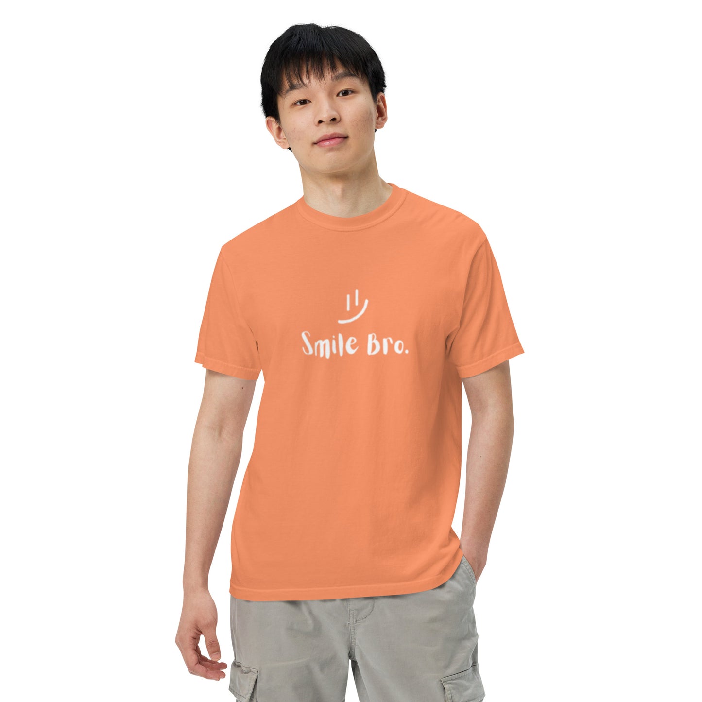 "Smile Bro" Garment-dyed Heavyweight T-Shirt