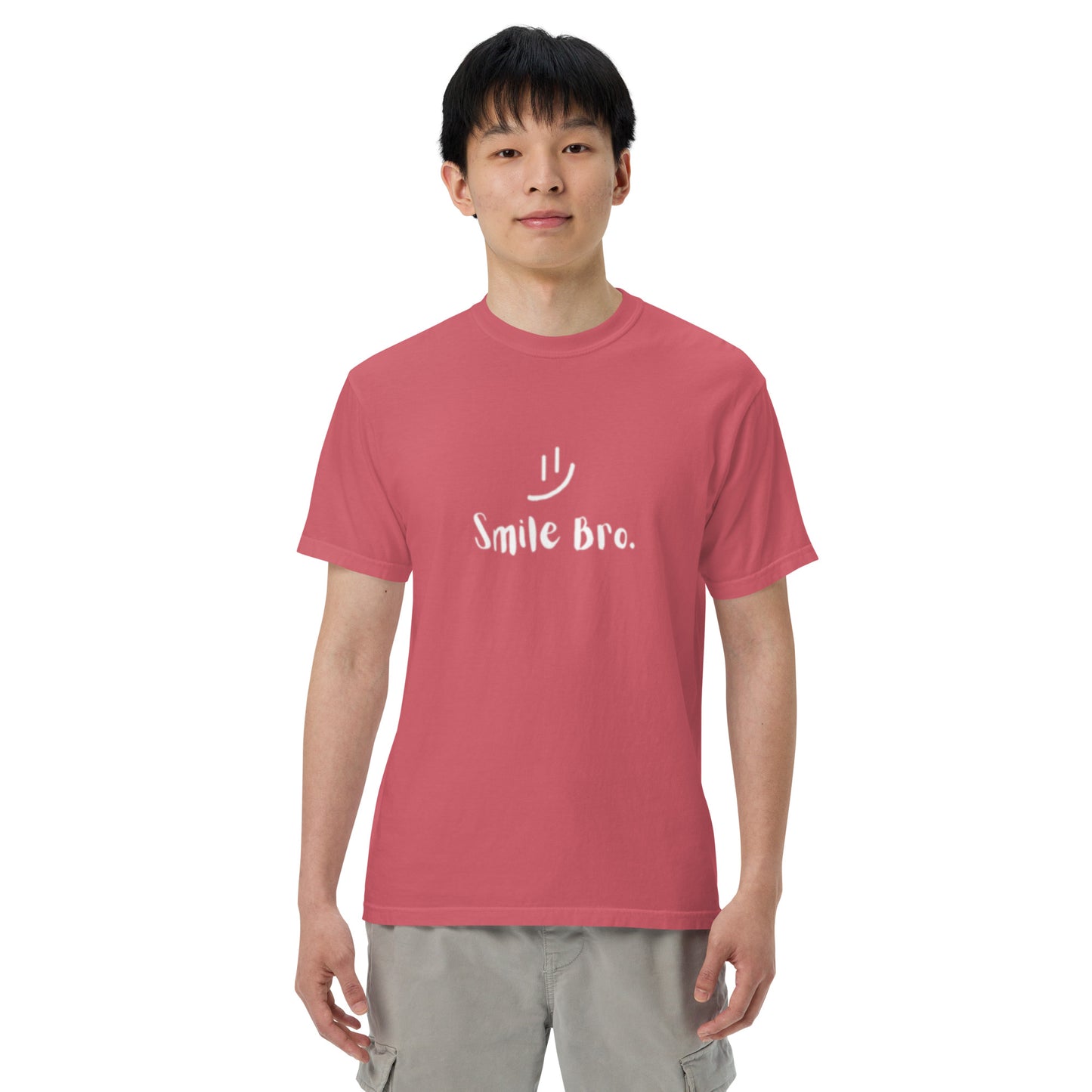 "Smile Bro" Garment-dyed Heavyweight T-Shirt